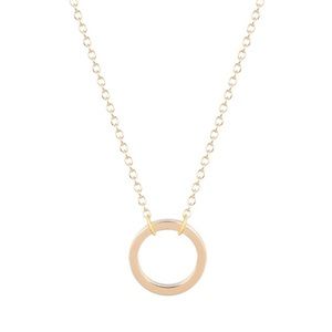 🌟 Simple Circle Dainty Gold Necklace Pendant